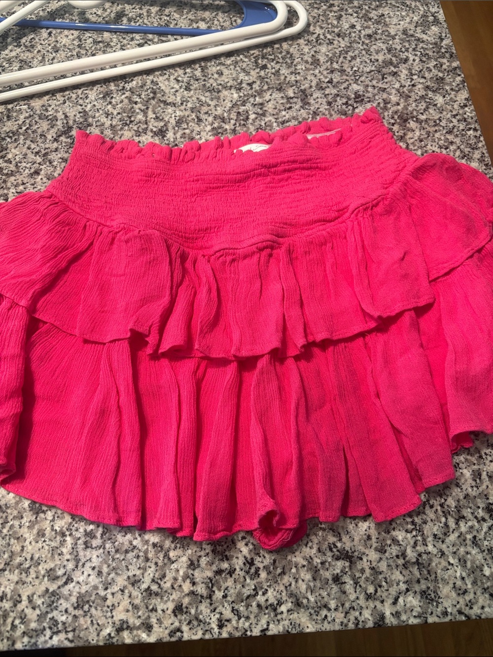 Mustard Seed Hot Pink Ruffled Tiered Mini Skirt